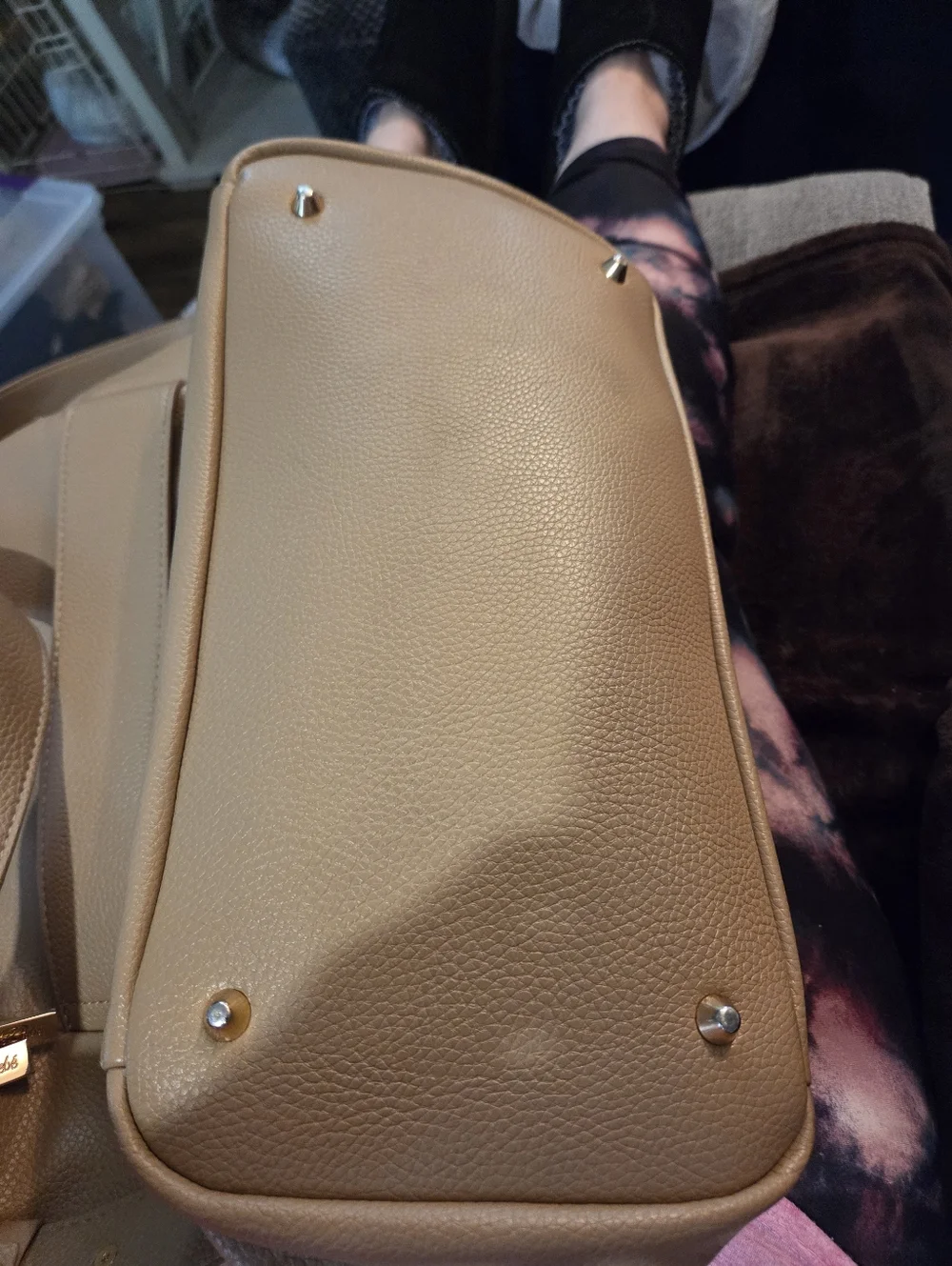 Luli Bebe Petit Monaco Quilted Diaper Bag In Latte. New Without Tags